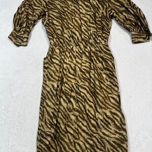 Vintage Akris Zebra pattern dress by W.F. Adlmuller Large